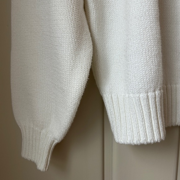 Vintage Land End 100% Cotton Fisherman Mockneck Sweater - Picture 4 of 4